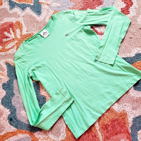 🐊 LACOSTE Green Long Sleeve Top - Picture 6 of 6